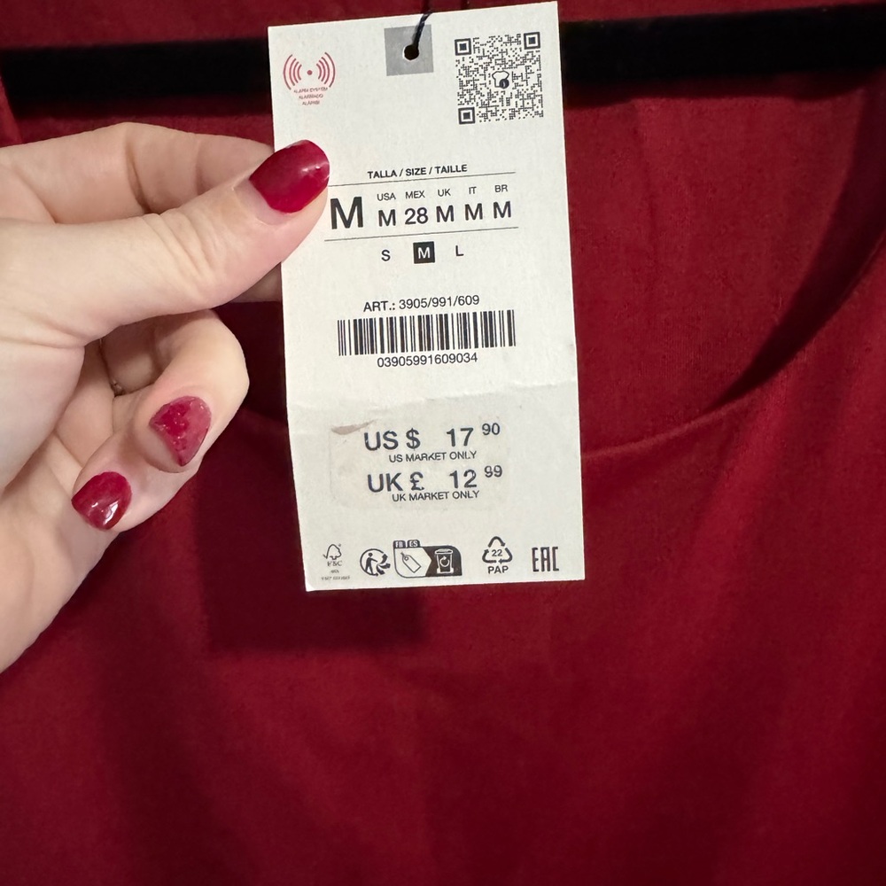 Zara Women's Bold Red Tank Top - Picture 2 of 3